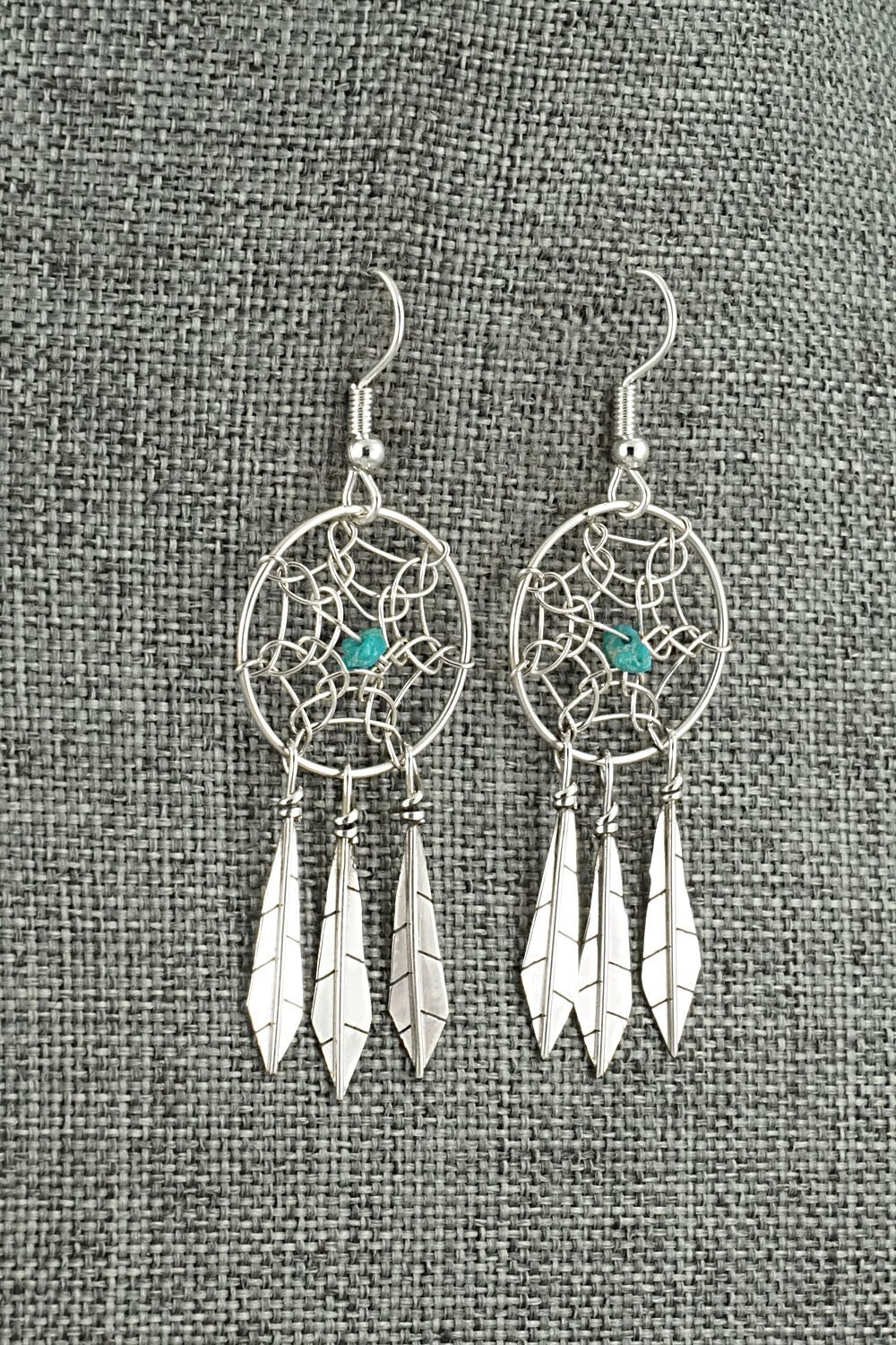 Turquoise & Sterling Silver Earrings - Lorenzo Arviso Jr.