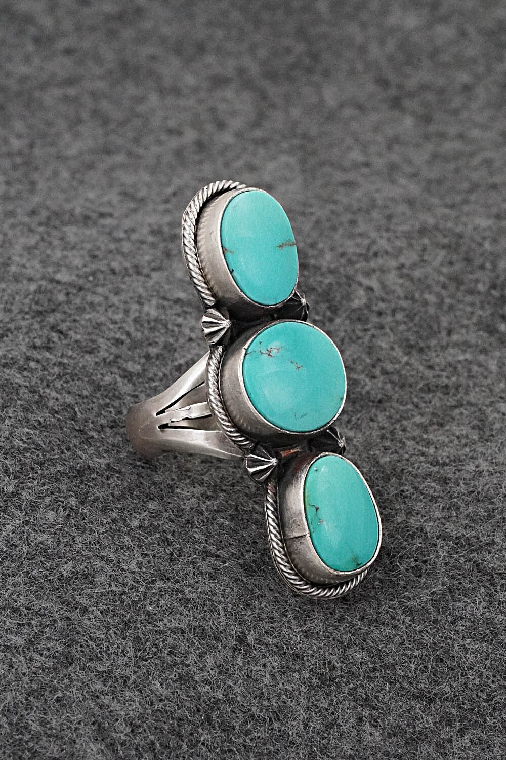 Turquoise & Sterling Silver Ring - Darrin Livingston - Size 7