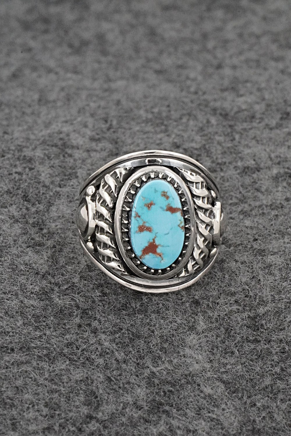 Turquoise & Sterling Silver Ring - Derrick Gordon - Size 8