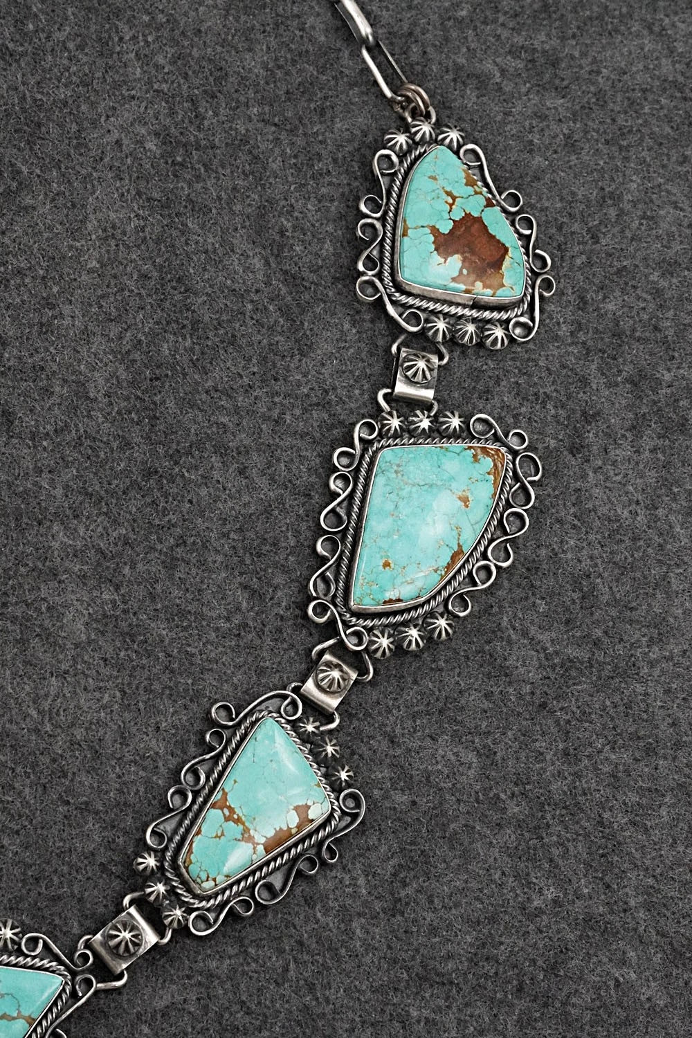 Turquoise & Sterling Silver Necklace and Earrings Set - Paul Livingston