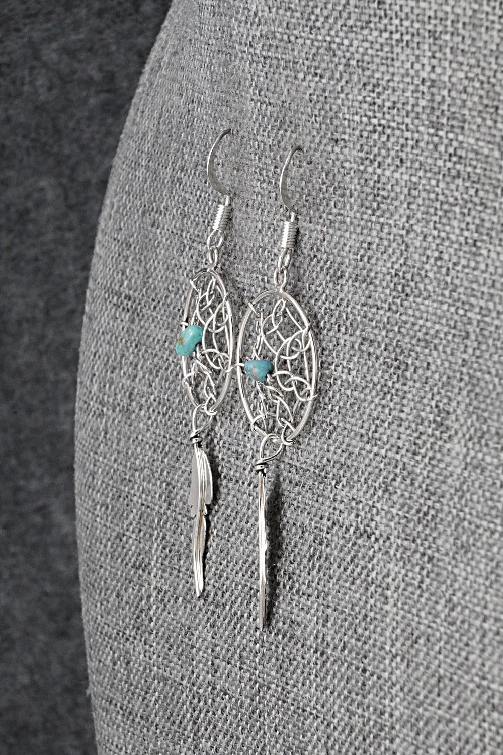 Turquoise & Sterling Silver Earrings - Lorenzo Arviso