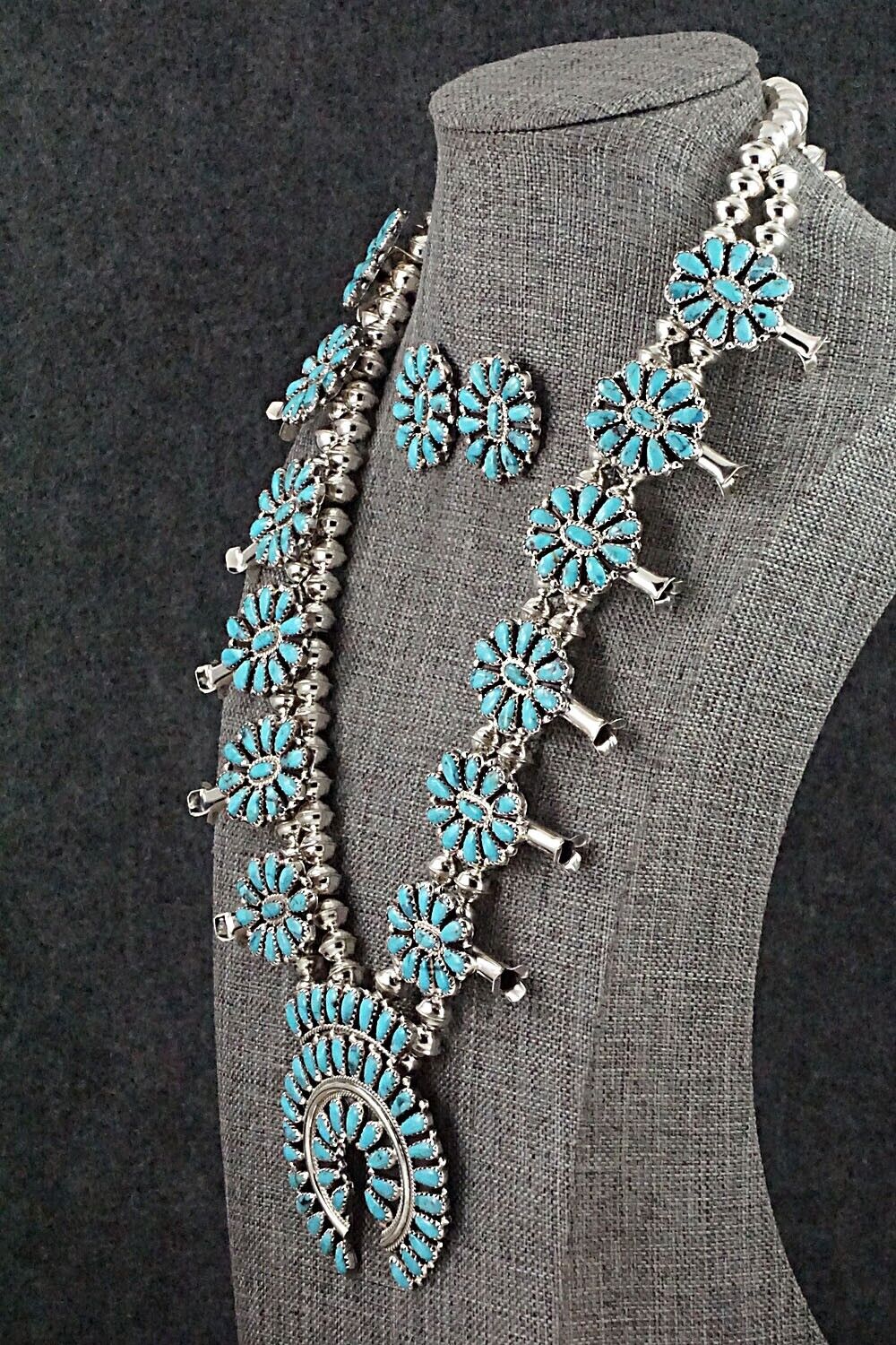 Turquoise & Sterling Silver Squash Blossom Set - Zeita Begay