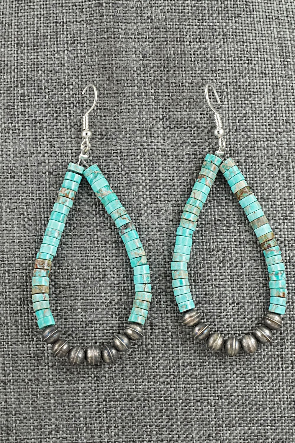 Turquoise & Sterling Silver Earrings - Quaylon Sam