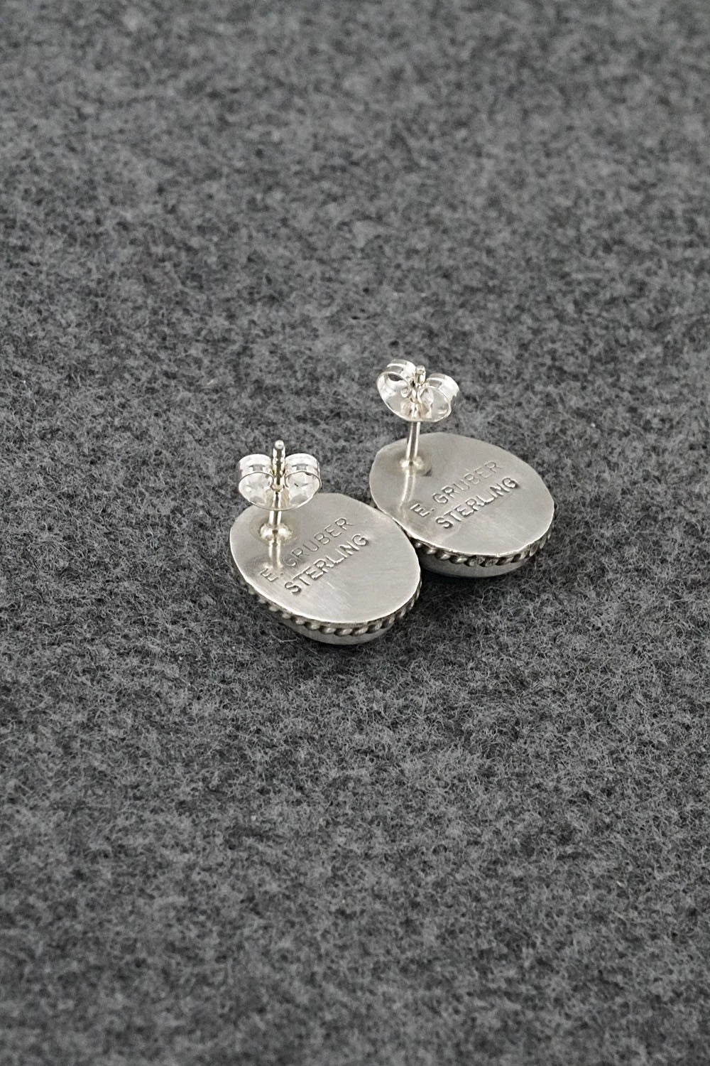 Turquoise & Sterling Silver Earrings - Eugene Gruber