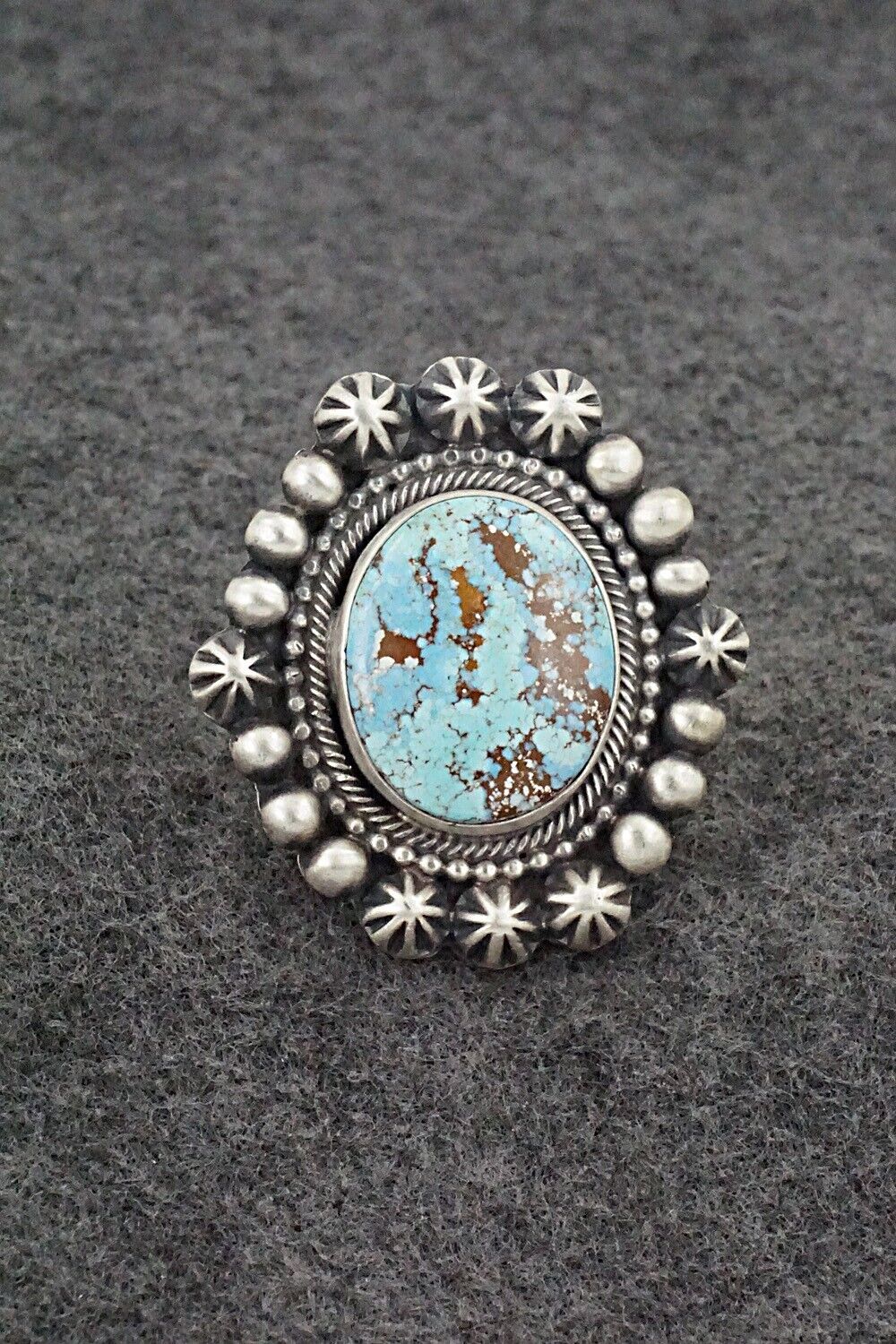 Turquoise & Sterling Silver Ring - Bobby Johnson - Size 8