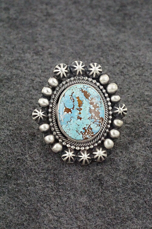 Turquoise & Sterling Silver Ring - Bobby Johnson - Size 8