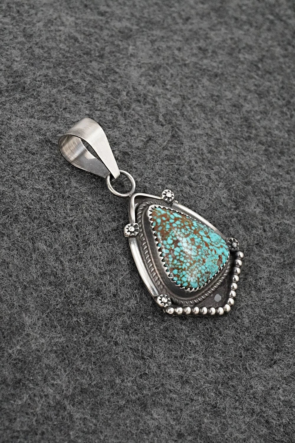 Turquoise & Sterling Silver Pendant - Leslie Nez
