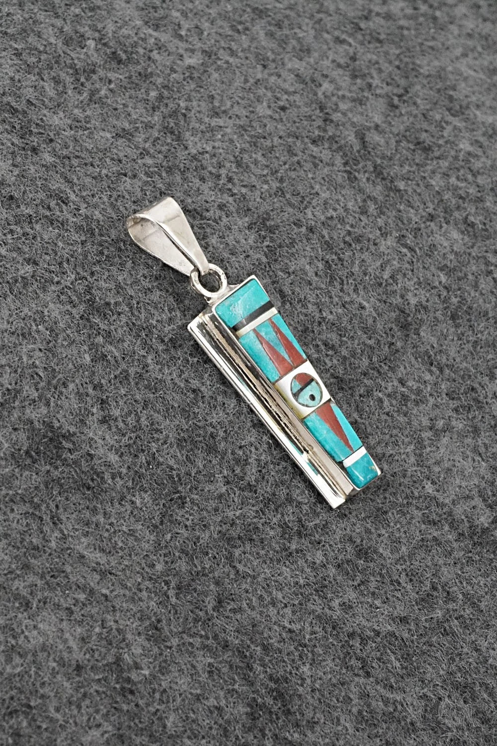Multi Stone & Sterling Silver Pendant - Rayland Edaakie