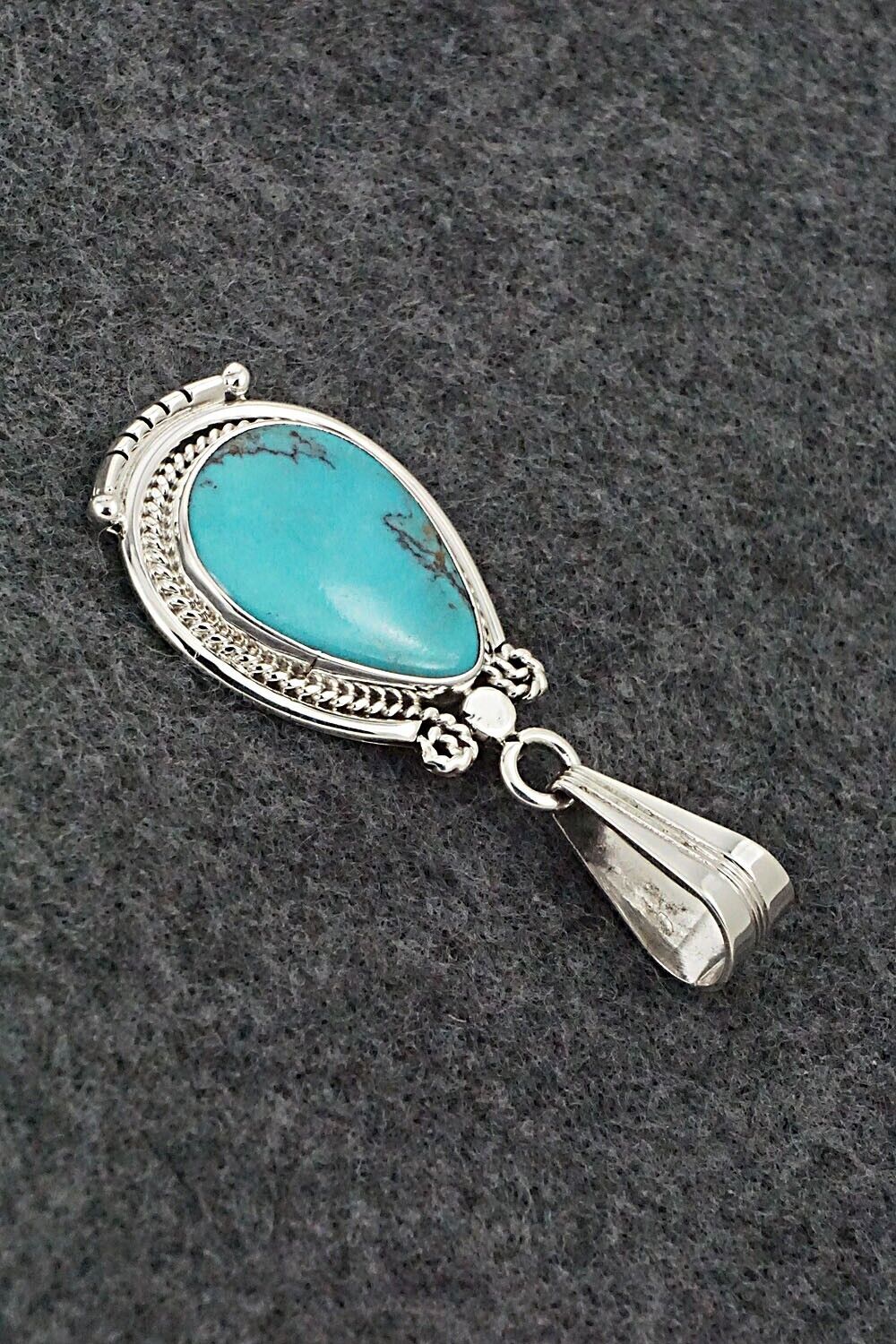 Turquoise & Sterling Silver Pendant - Samuel Yellowhair