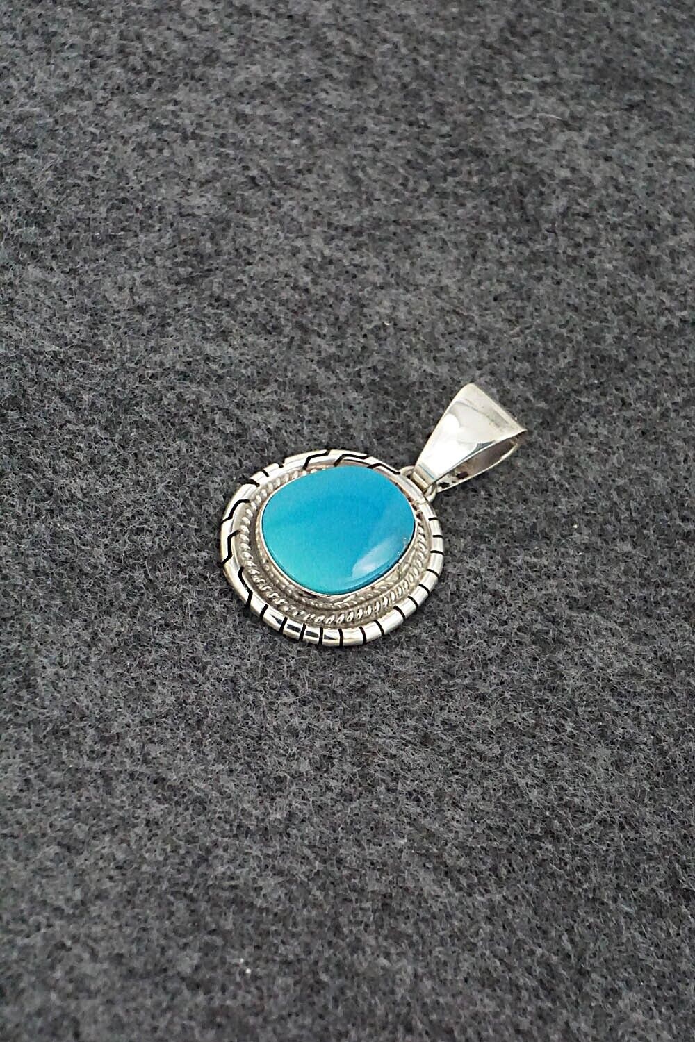 Turquoise & Sterling Silver Pendant - Peggy Skeets