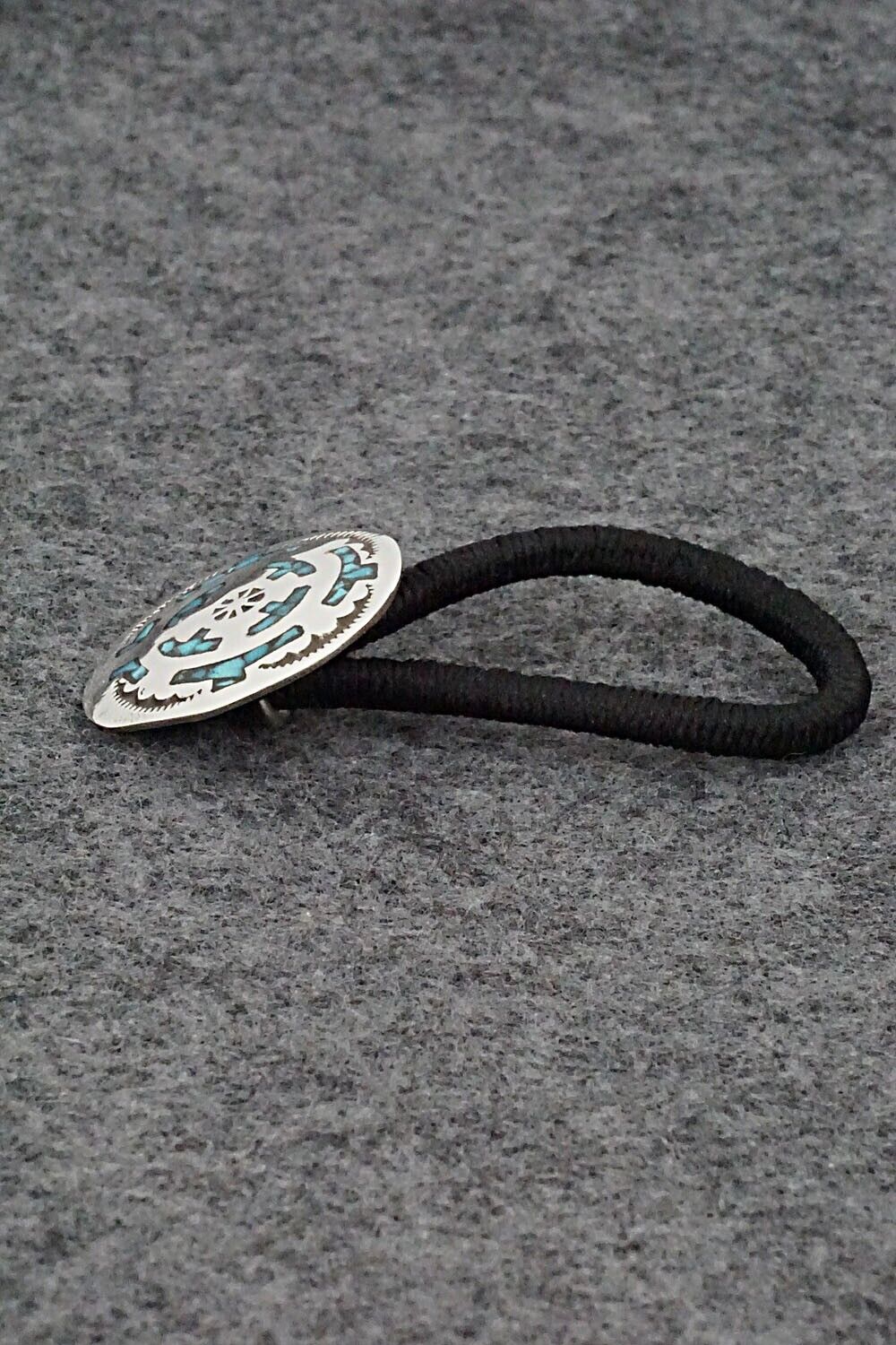 Turquoise & Sterling Silver Hair Tie - Joleen Yazzie