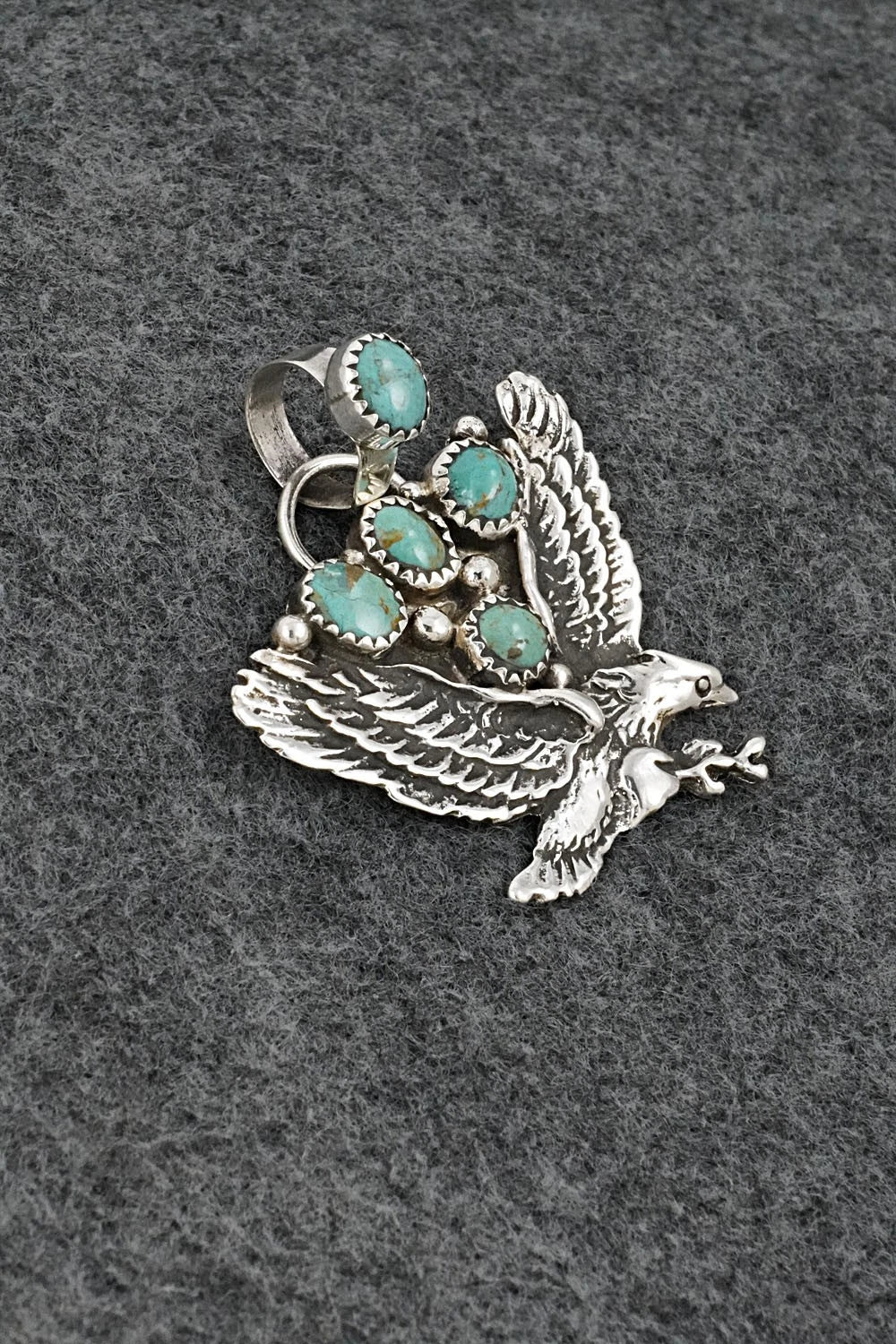 Turquoise & Sterling Silver Pendant - Priscilla Reeder