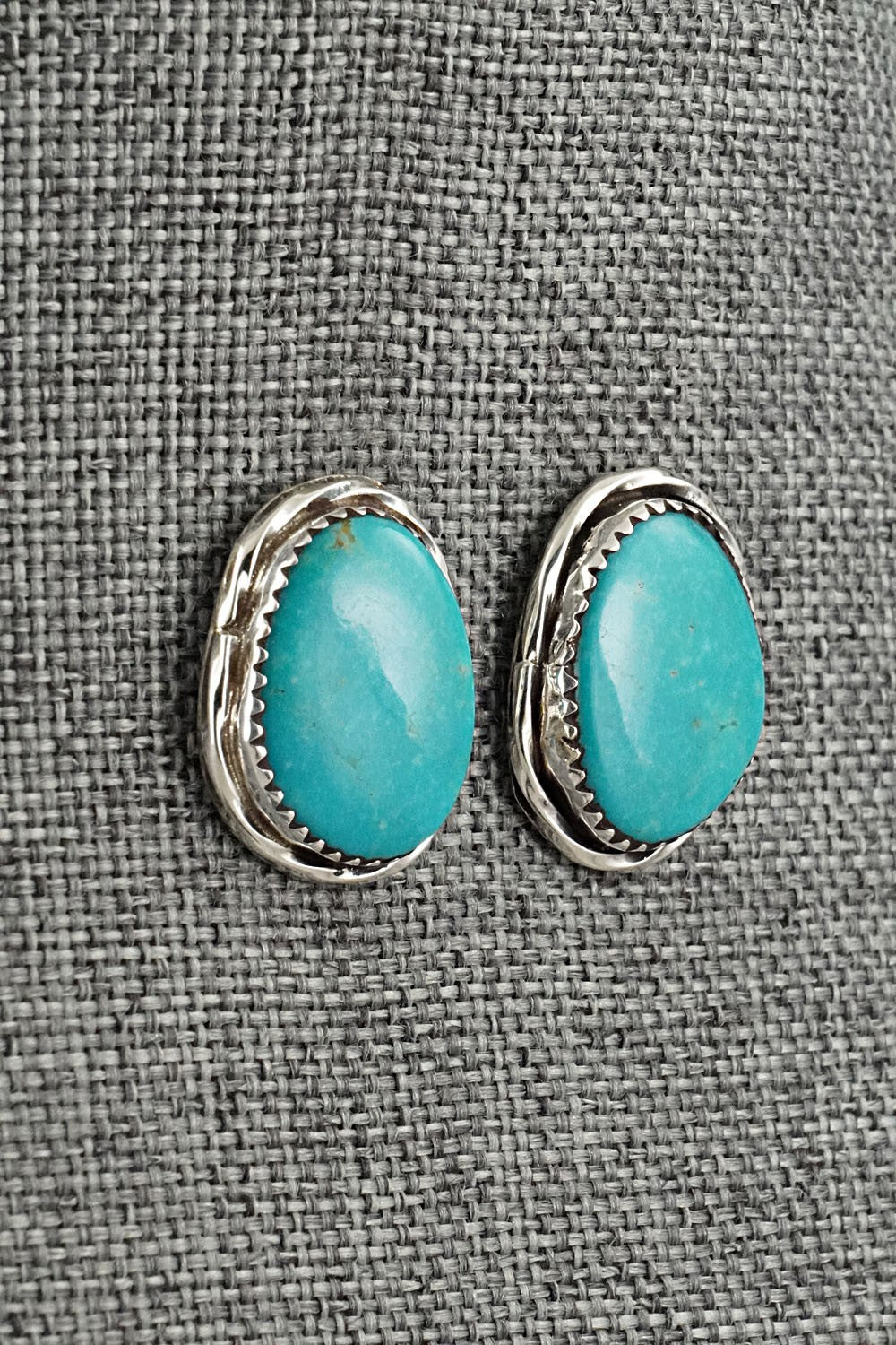 Turquoise & Sterling Silver Earrings - Ernest Hawthorne