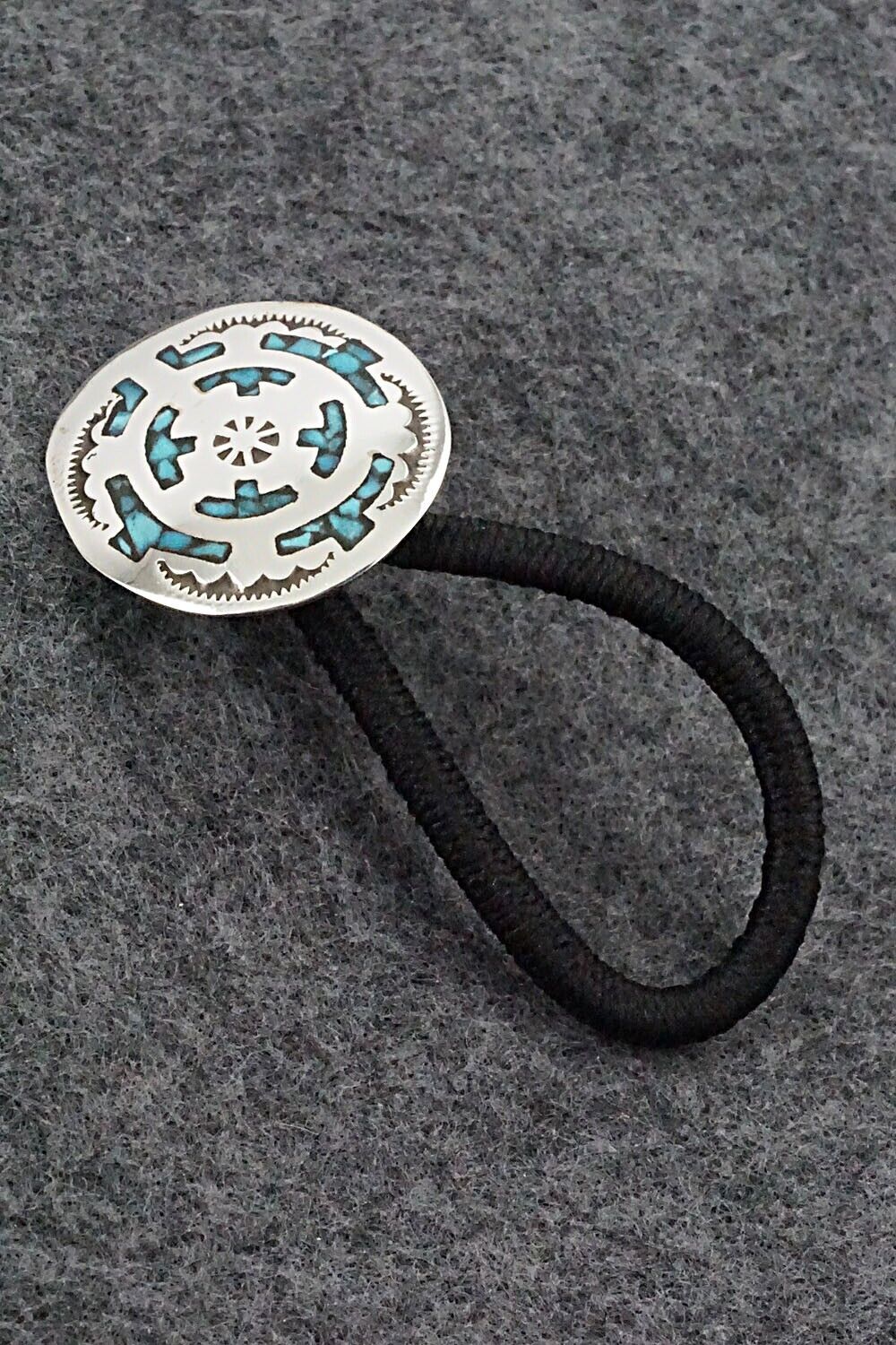 Turquoise & Sterling Silver Hair Tie - Joleen Yazzie