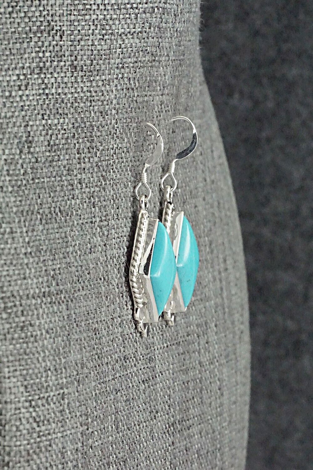 Turquoise & Sterling Silver Earrings - Gary Shorty