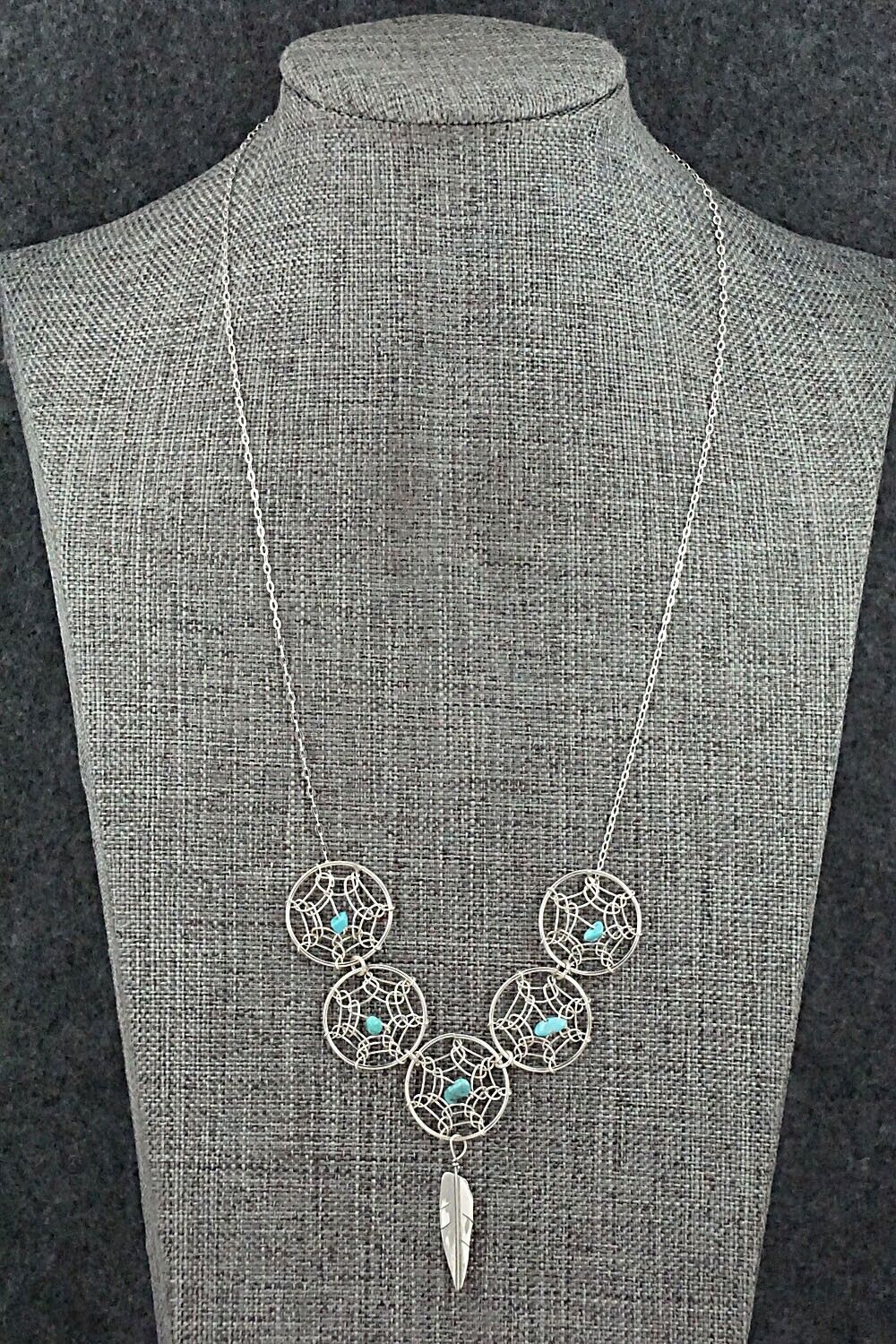 Turquoise & Sterling Silver Necklace - Lorenzo Arviso Jr.