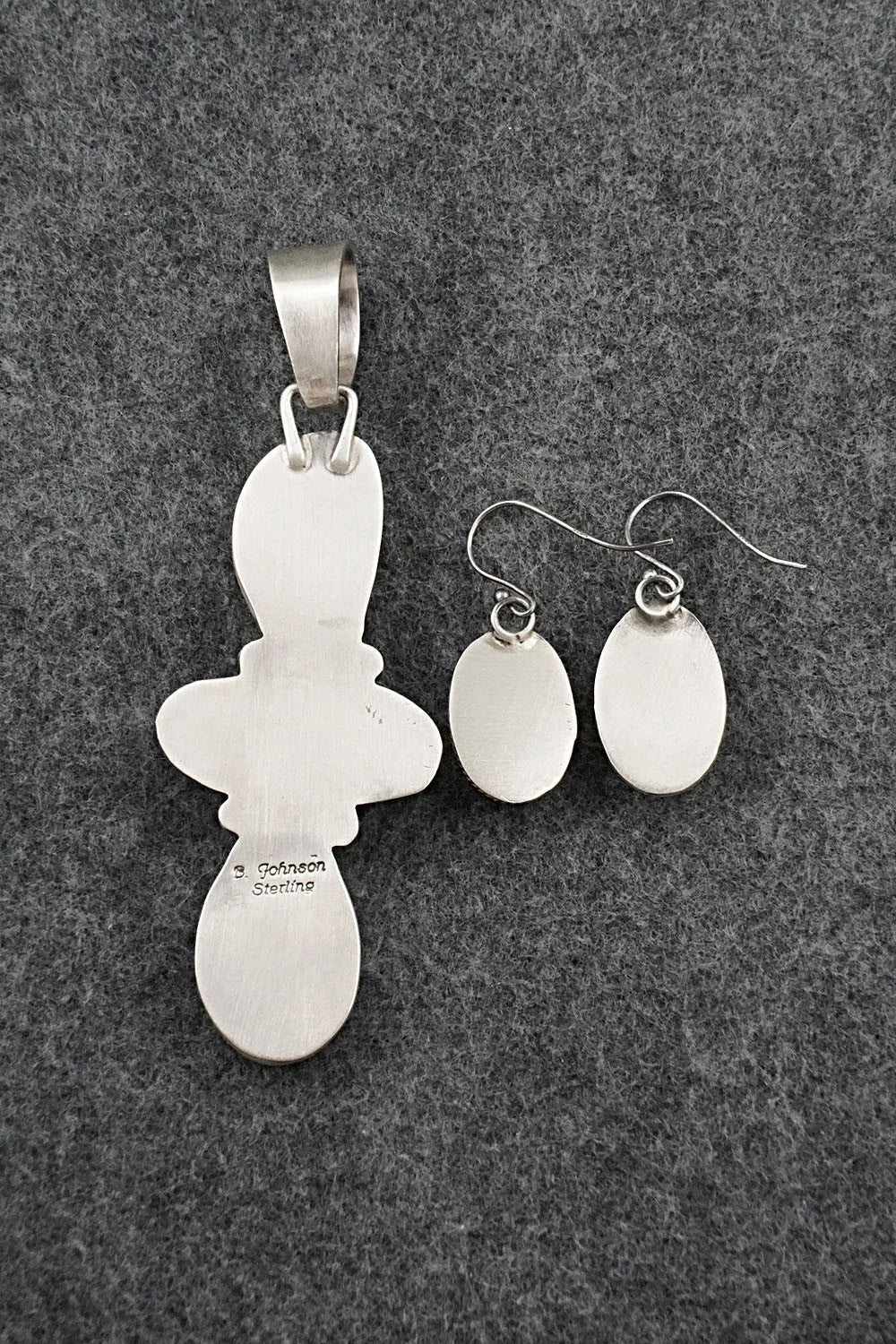 Turquoise & Sterling Silver Pendant and Earrings Set - Bobby Johnson