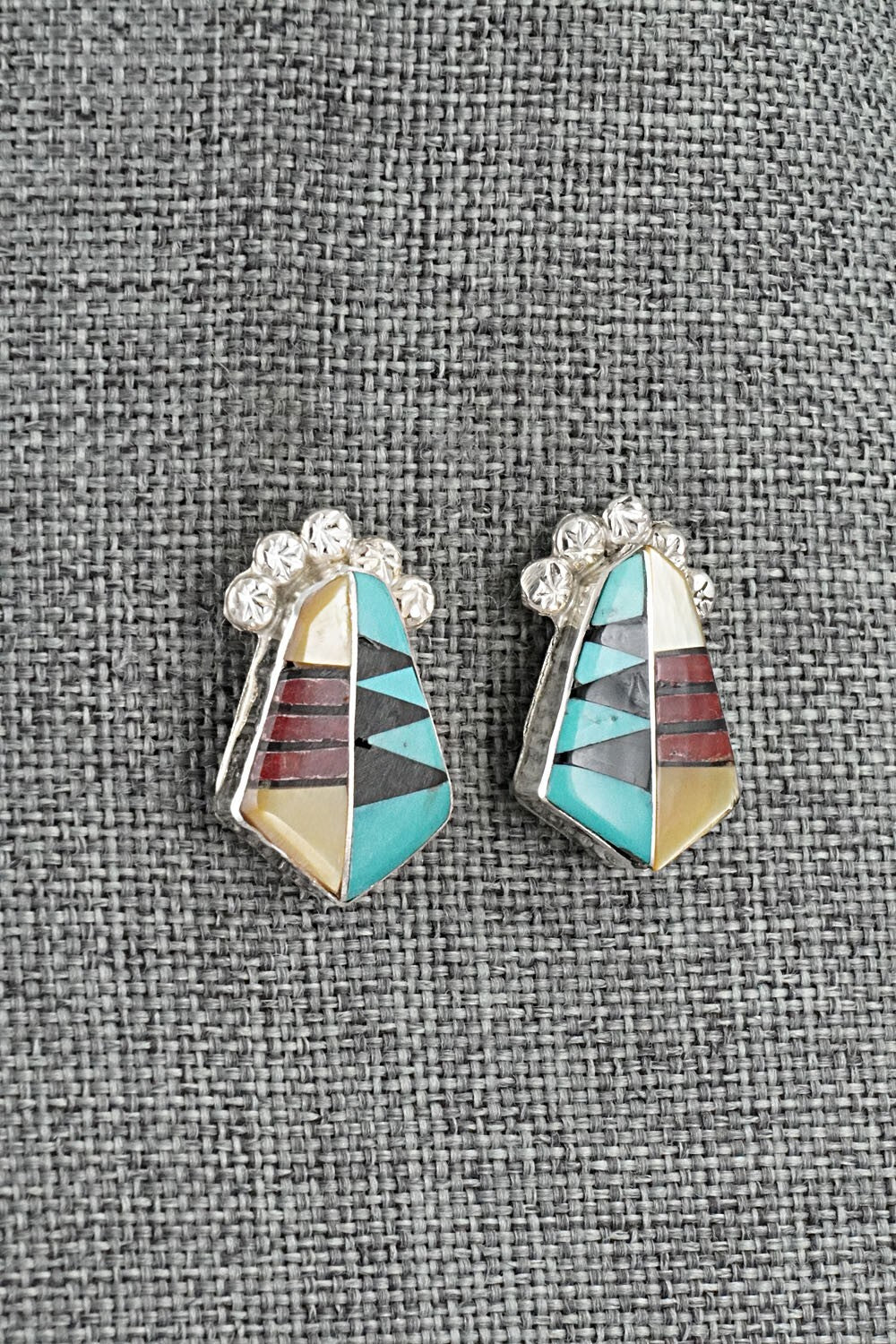 Multi-Stone Inlay & Sterling Silver Earrings - Ola Eriacho