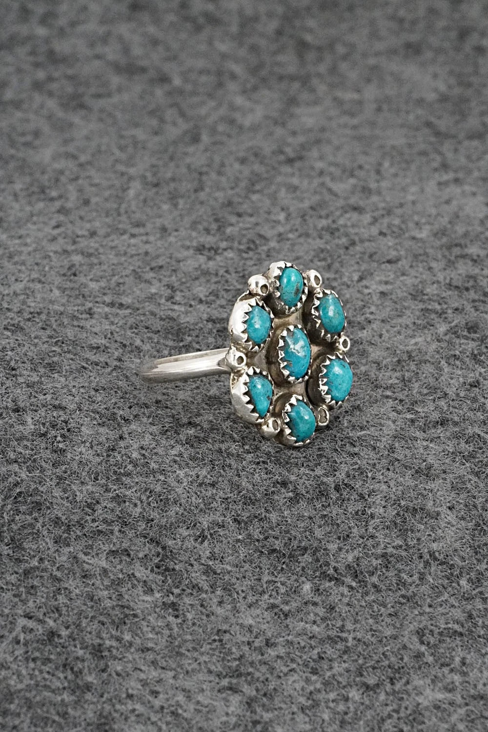 Turquoise & Sterling Silver Ring - Priscilla Reeder - Size 8.5