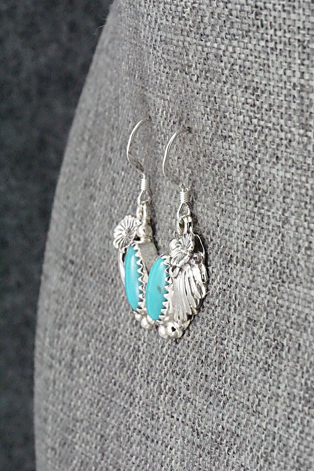 Turquoise and Sterling Silver Earrings - Andrew Vandever