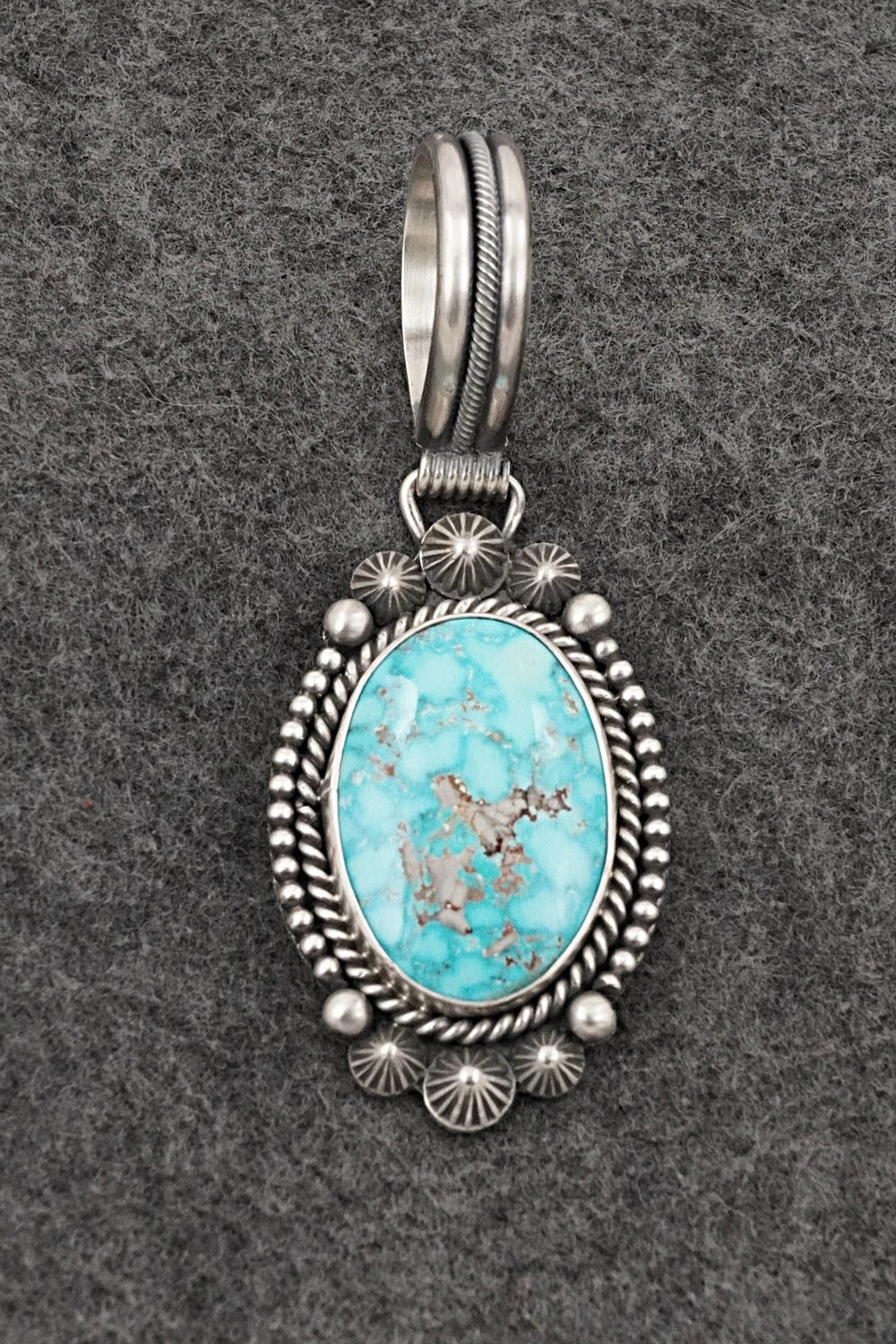 Turquoise & Sterling Silver Pendant - Michael Calladitto