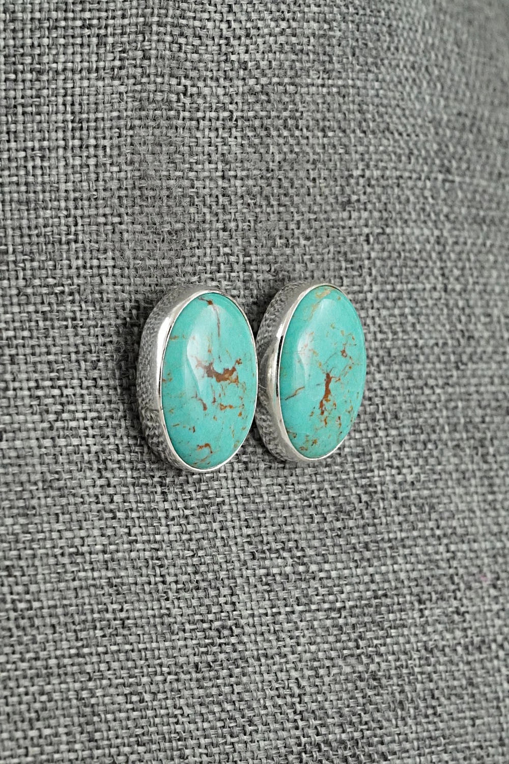 Turquoise & Sterling Silver Earrings - Eugene Gruber