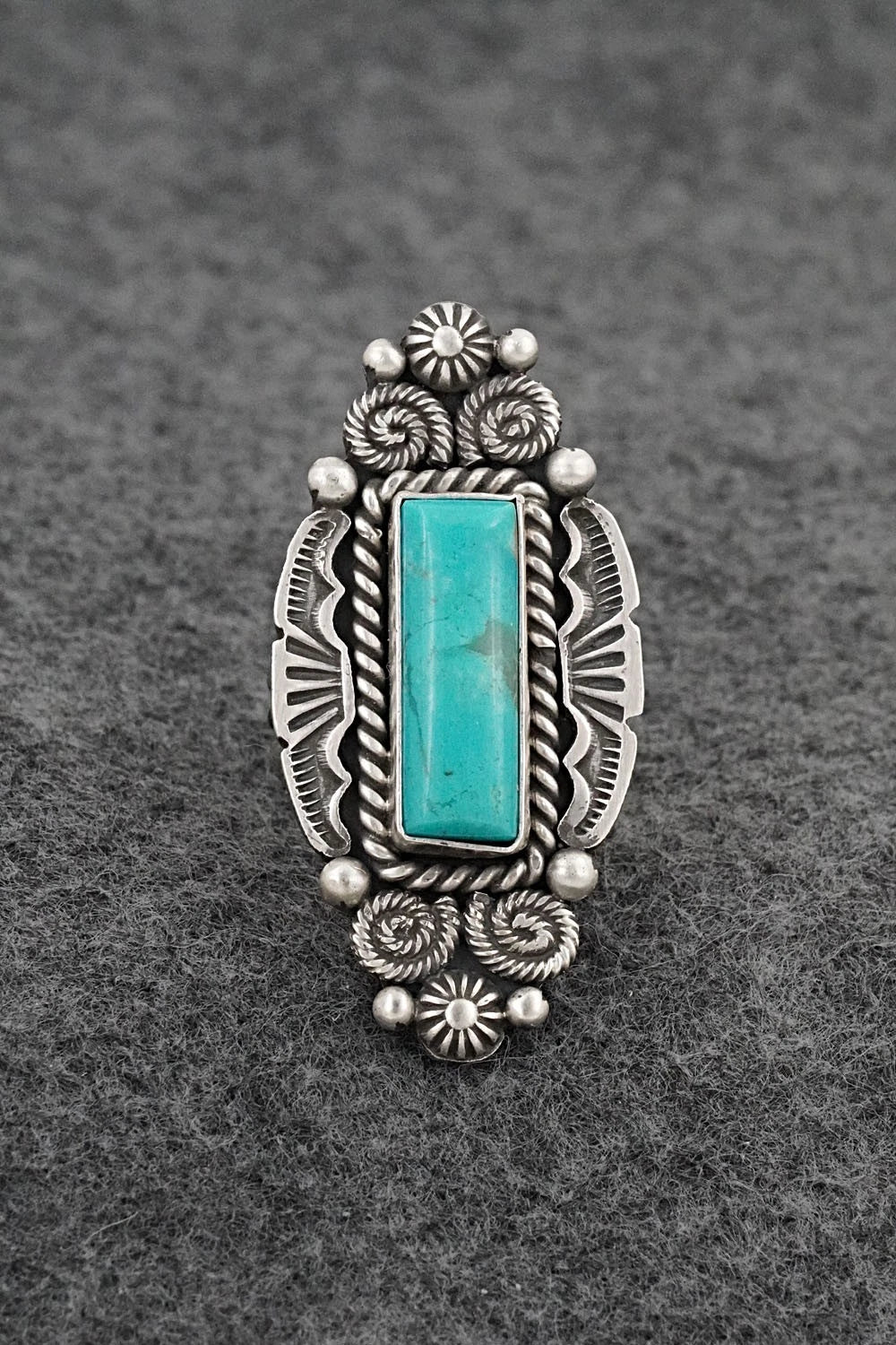 Turquoise & Sterling Silver Ring - Rosita Calladitto - Size 7