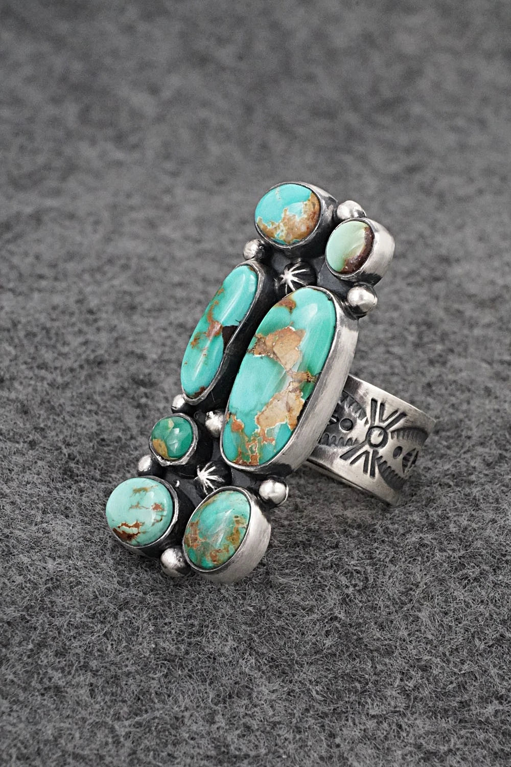 Turquoise & Sterling Silver Ring - Angela Martin - Size 8