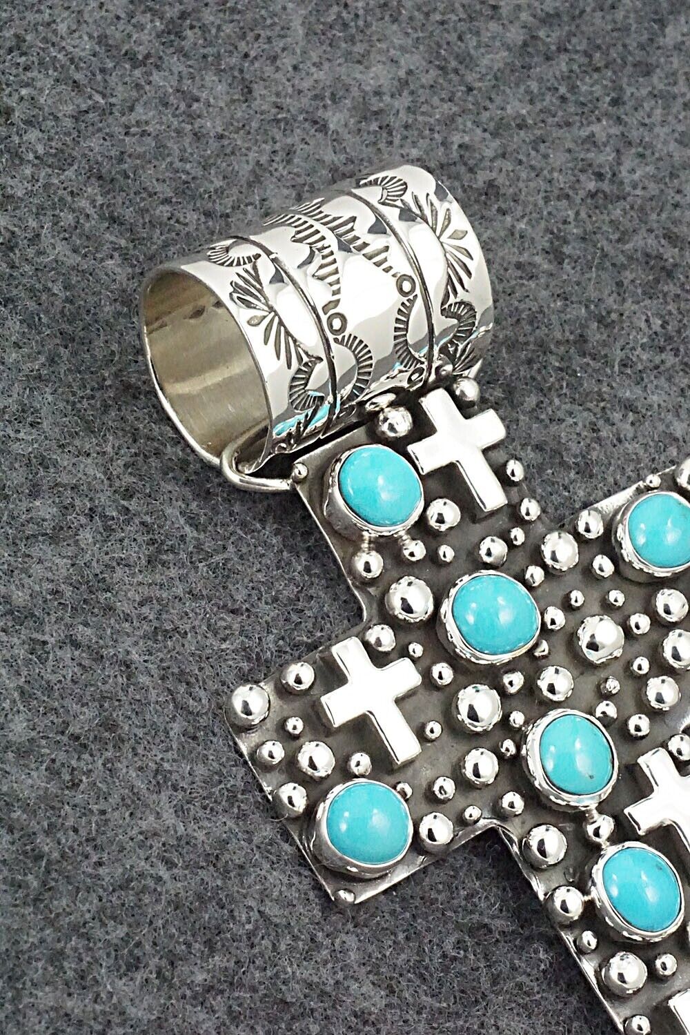 Turquoise & Sterling Silver Pendant - Akee Douglas