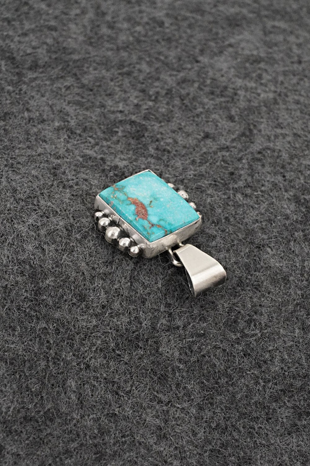 Turquoise & Sterling Silver Pendant - Eugene Gruber