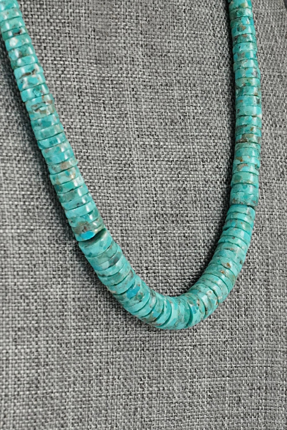 Turquoise & Sterling Silver Necklace 18" - Doreen Jake
