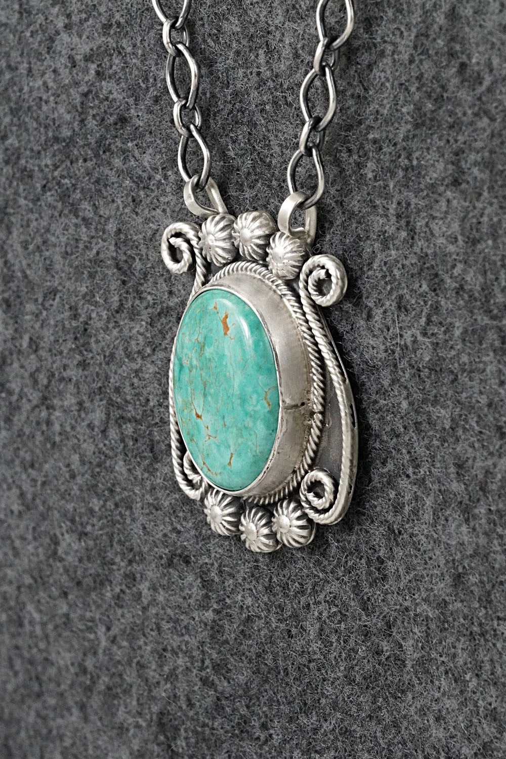Turquoise & Sterling Silver Necklace - Cordell Platero