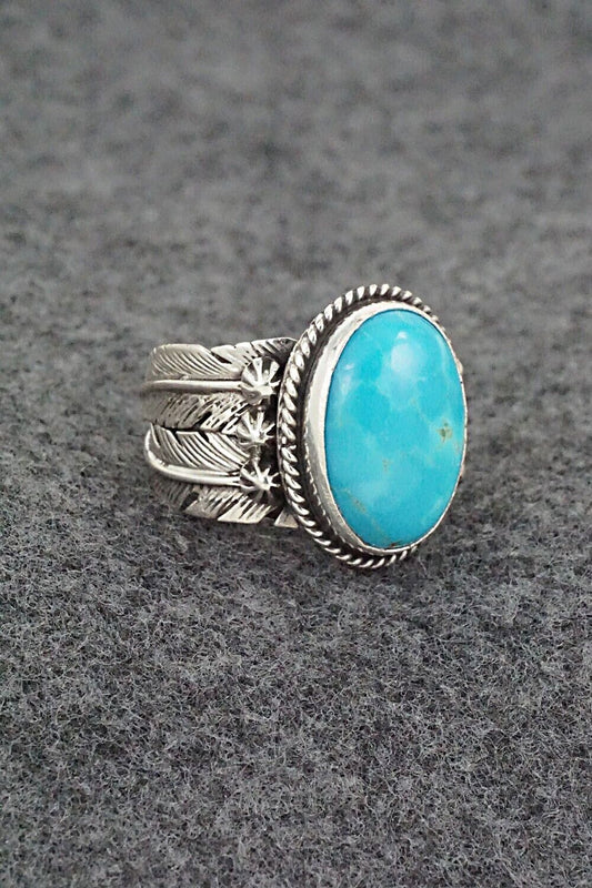 Turquoise & Sterling Silver Ring - Bobby Platero - Size 6.5