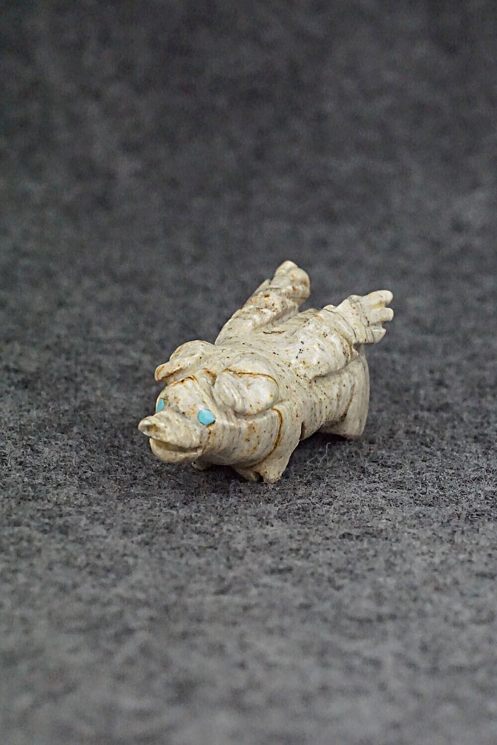 Pig With Wings Zuni Fetish Carving - Stanton Hanaweeka