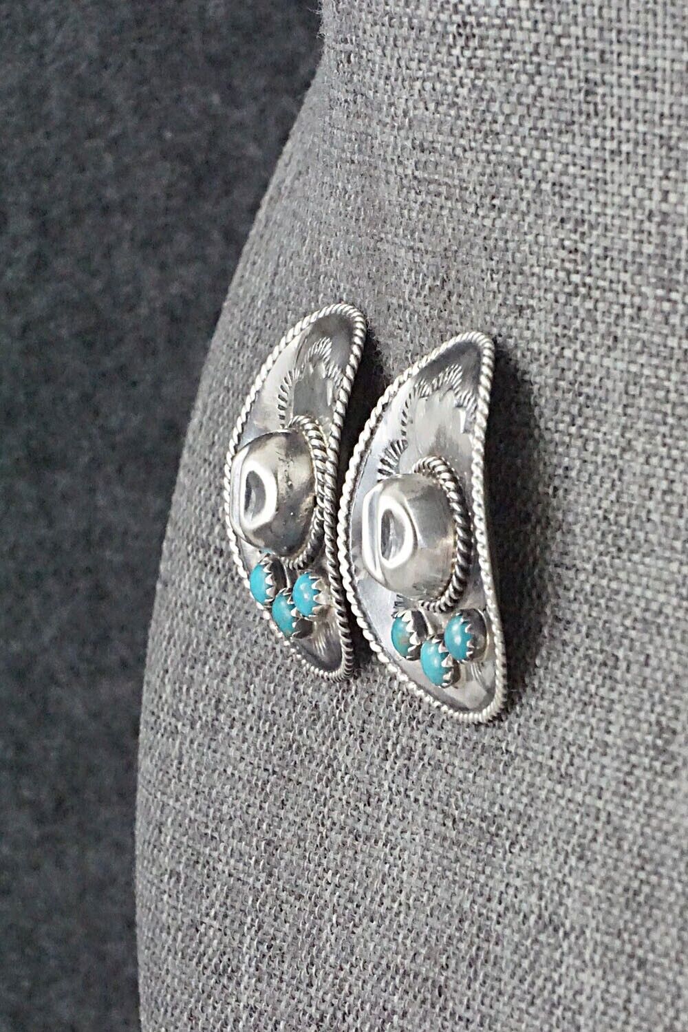 Turquoise & Sterling Silver Earrings - Bobby Platero