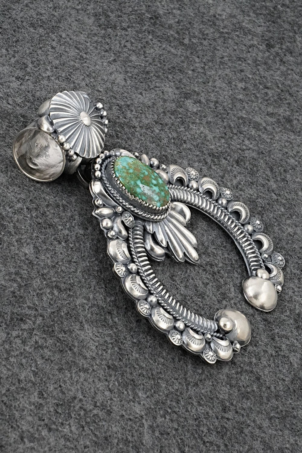Turquoise & Sterling Silver Naja Pendant - Delbert Gordon