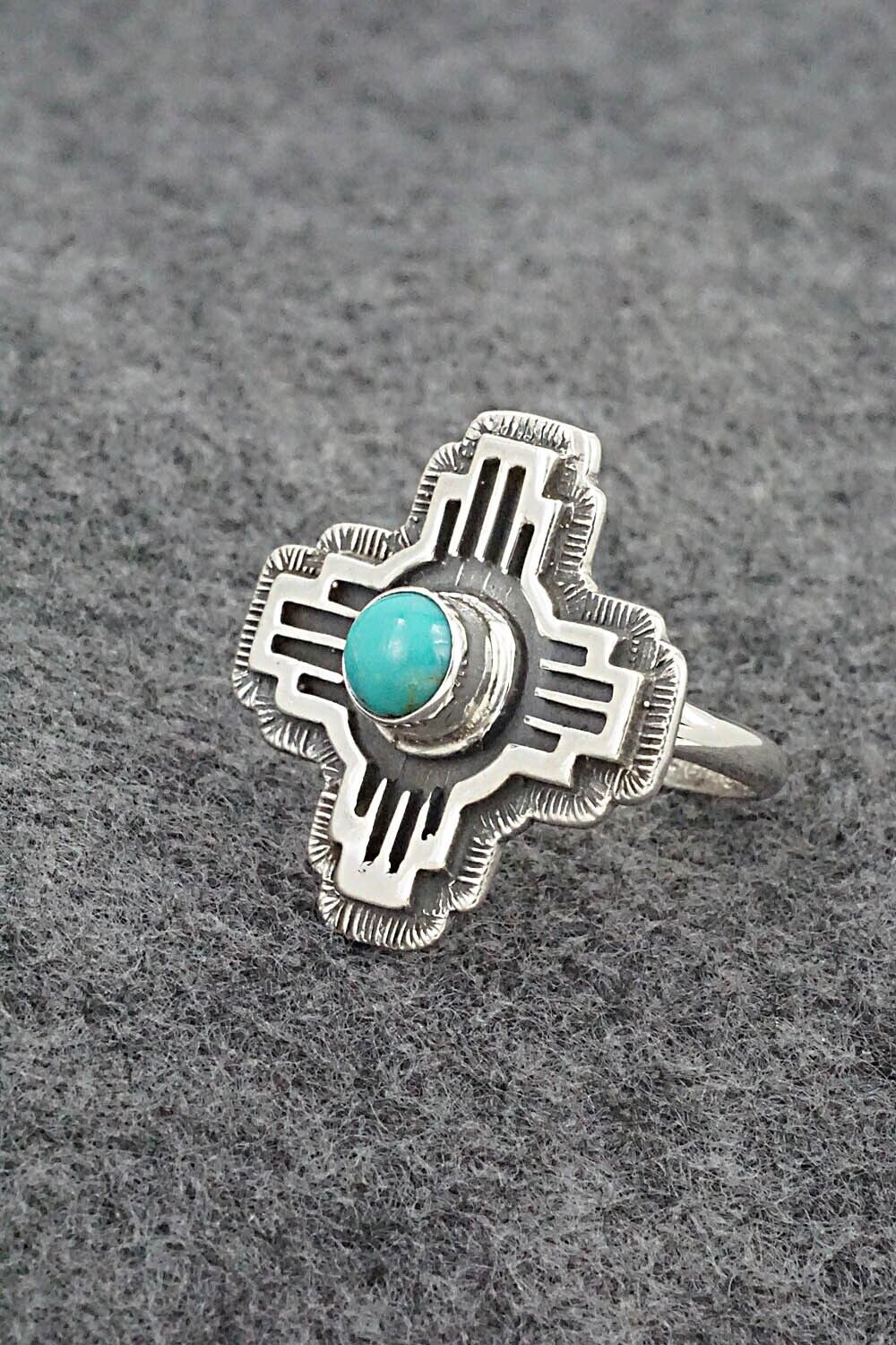 Turquoise and Sterling Silver Ring - Hiram Largo - Size 8.25