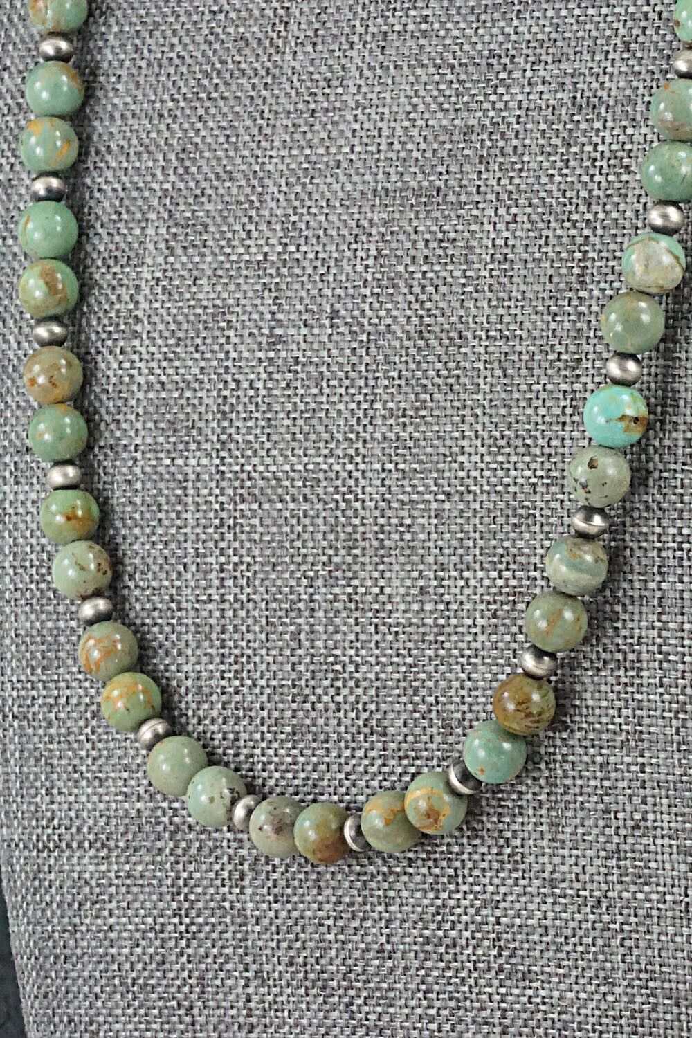 Turquoise & Sterling Silver Necklace 21" - Doreen Jake