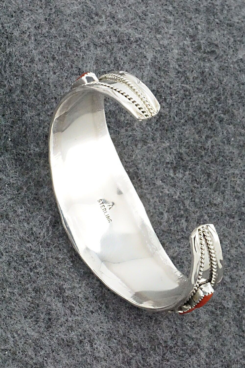 Coral and Sterling Silver Bracelet - Anita Whitegoat