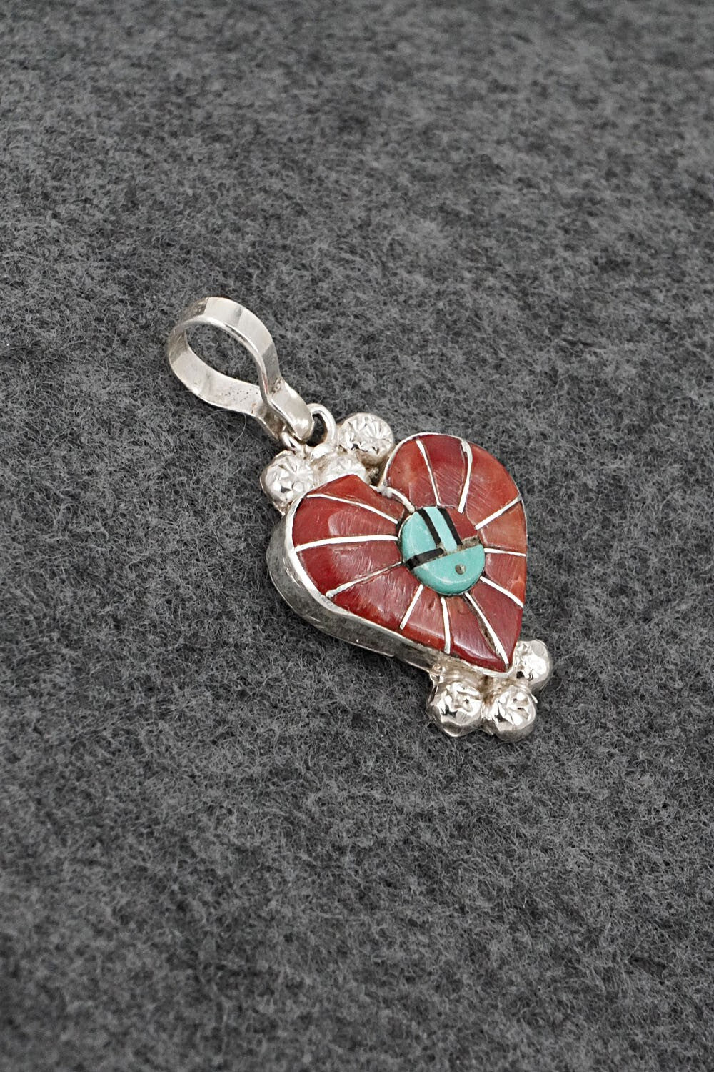Multi-Stone & Sterling Silver Inlay Pendant - Ola Eriacho