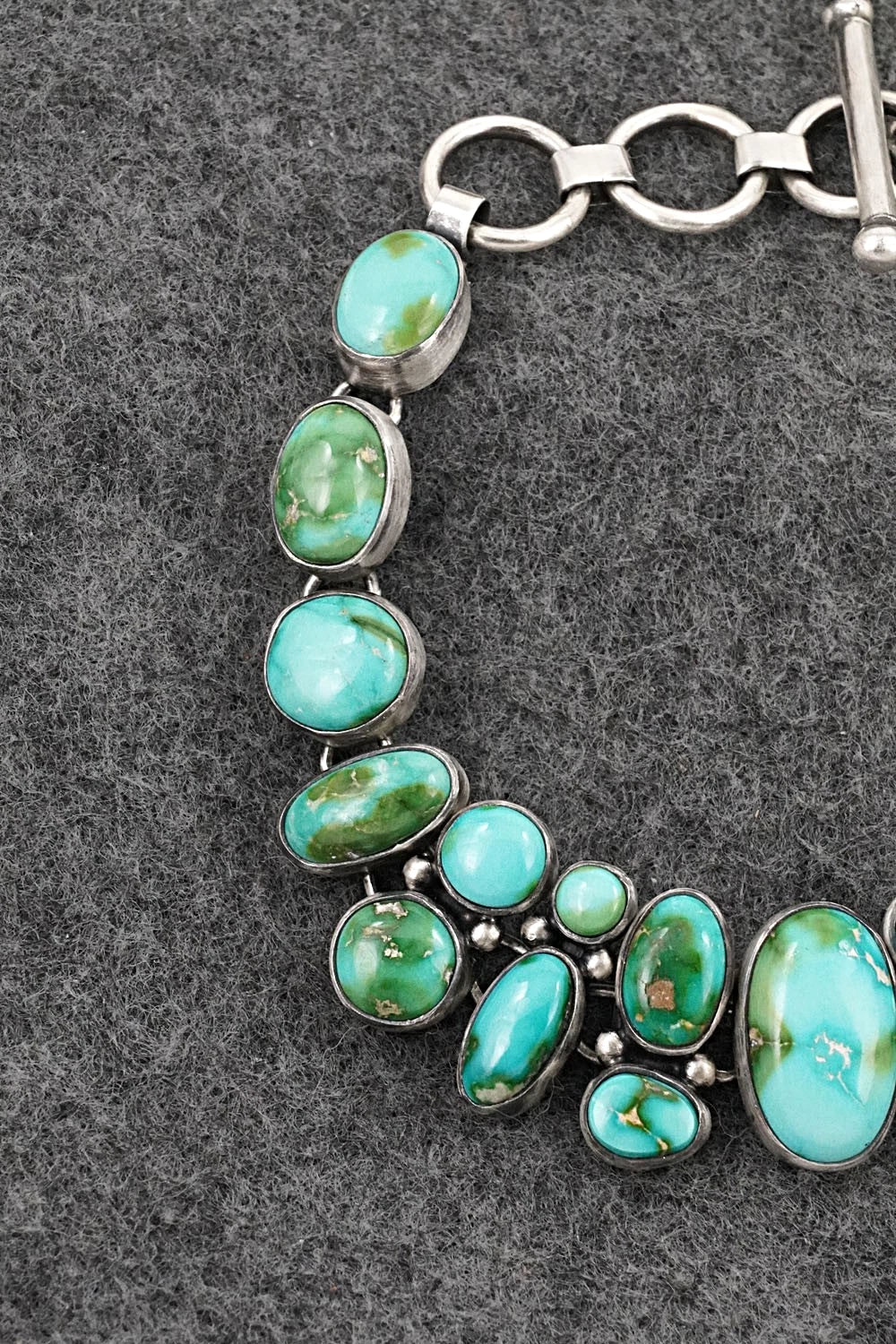 Turquoise & Sterling Silver Link Bracelet - Loretta Delgarito