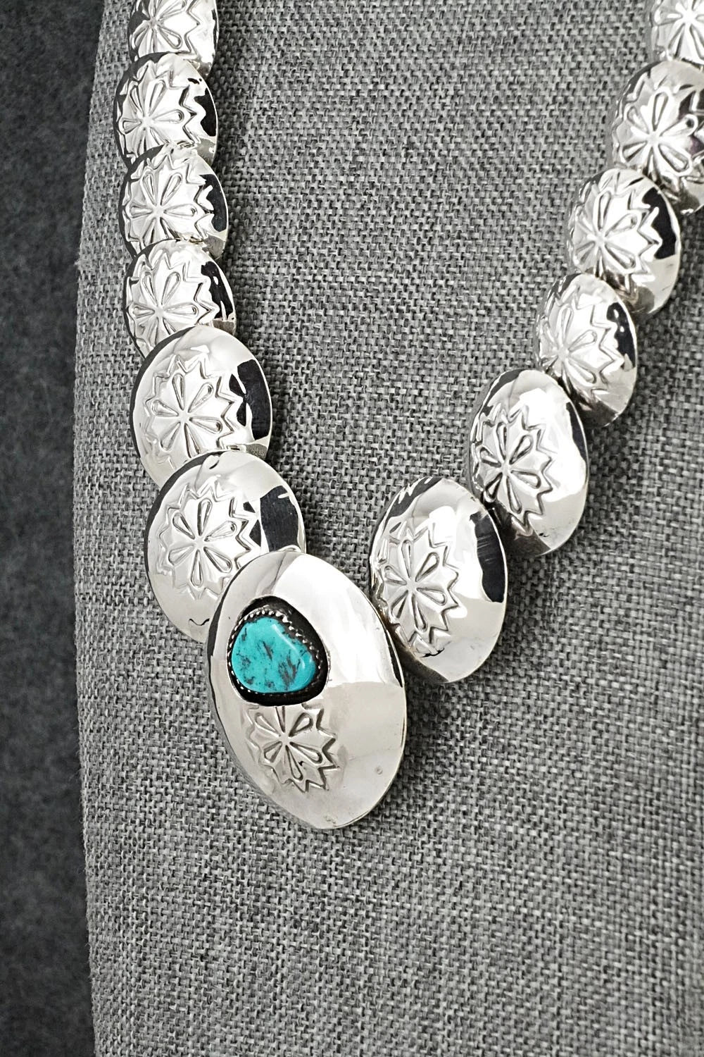 Turquoise & Sterling Silver Necklace and Earrings Set - Tim Thompson