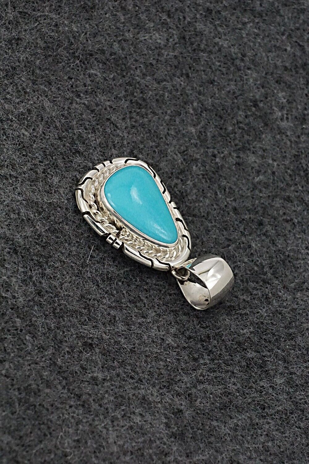 Turquoise & Sterling Silver Pendant - Johnny Frank