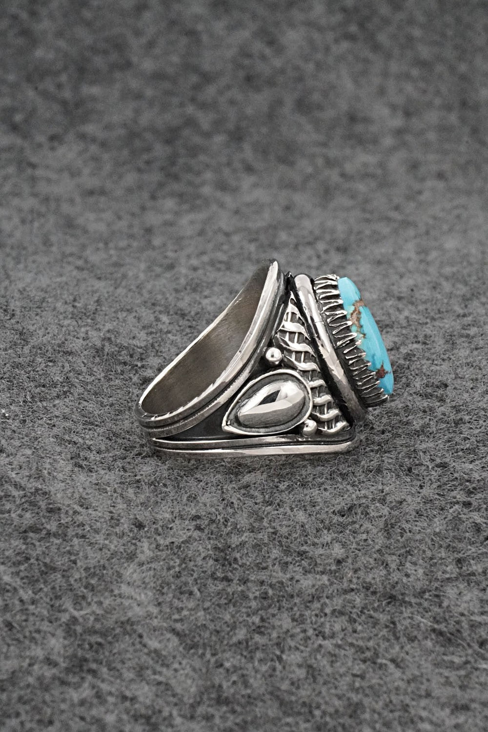 Turquoise & Sterling Silver Ring - Derrick Gordon - Size 7
