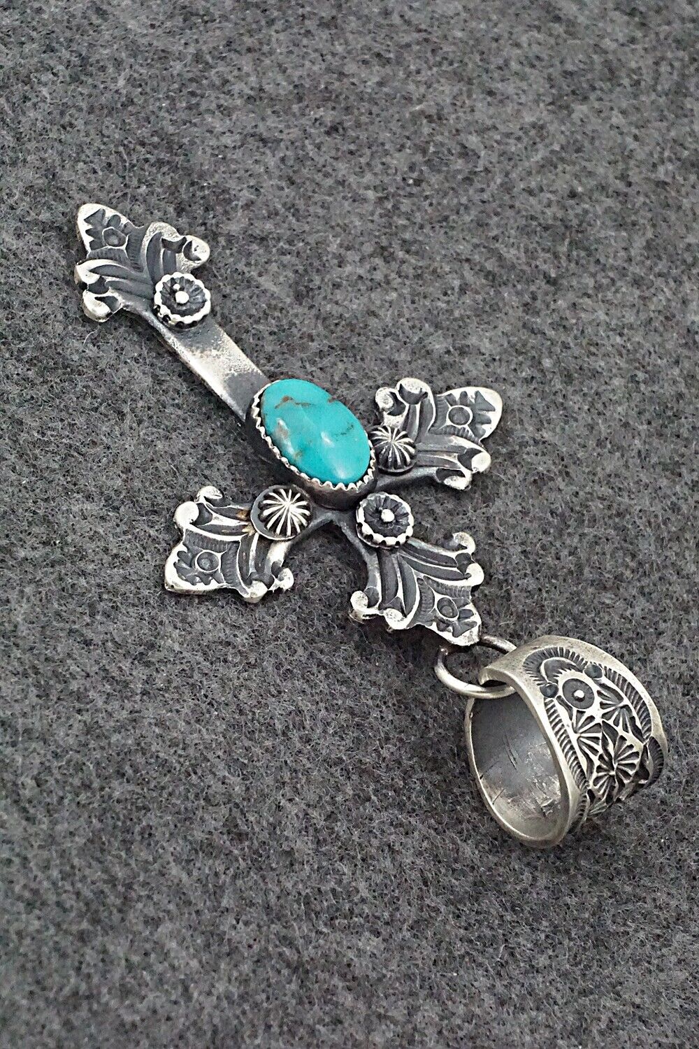 Turquoise & Sterling Silver Pendant - Eva Cayatiento