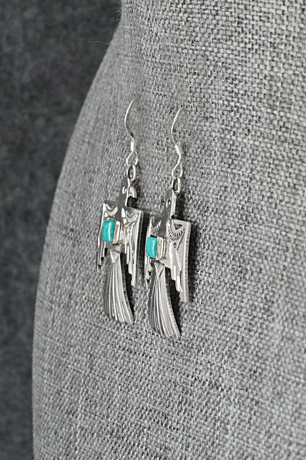 Turquoise & Sterling Silver Earrings - Jeremy Delgarito