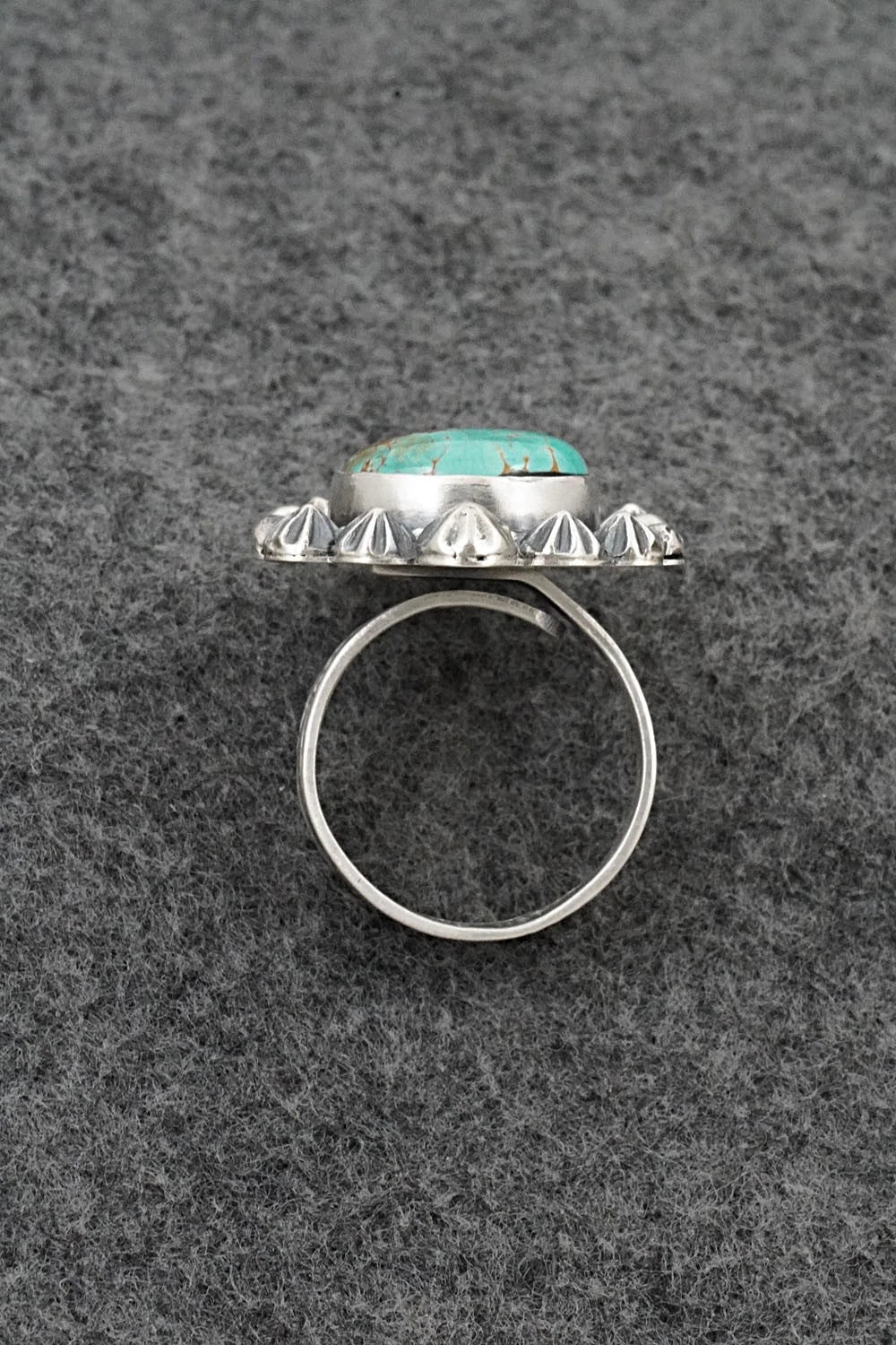 Turquoise & Sterling Silver Ring - Cordell Platero - Size Adjustable