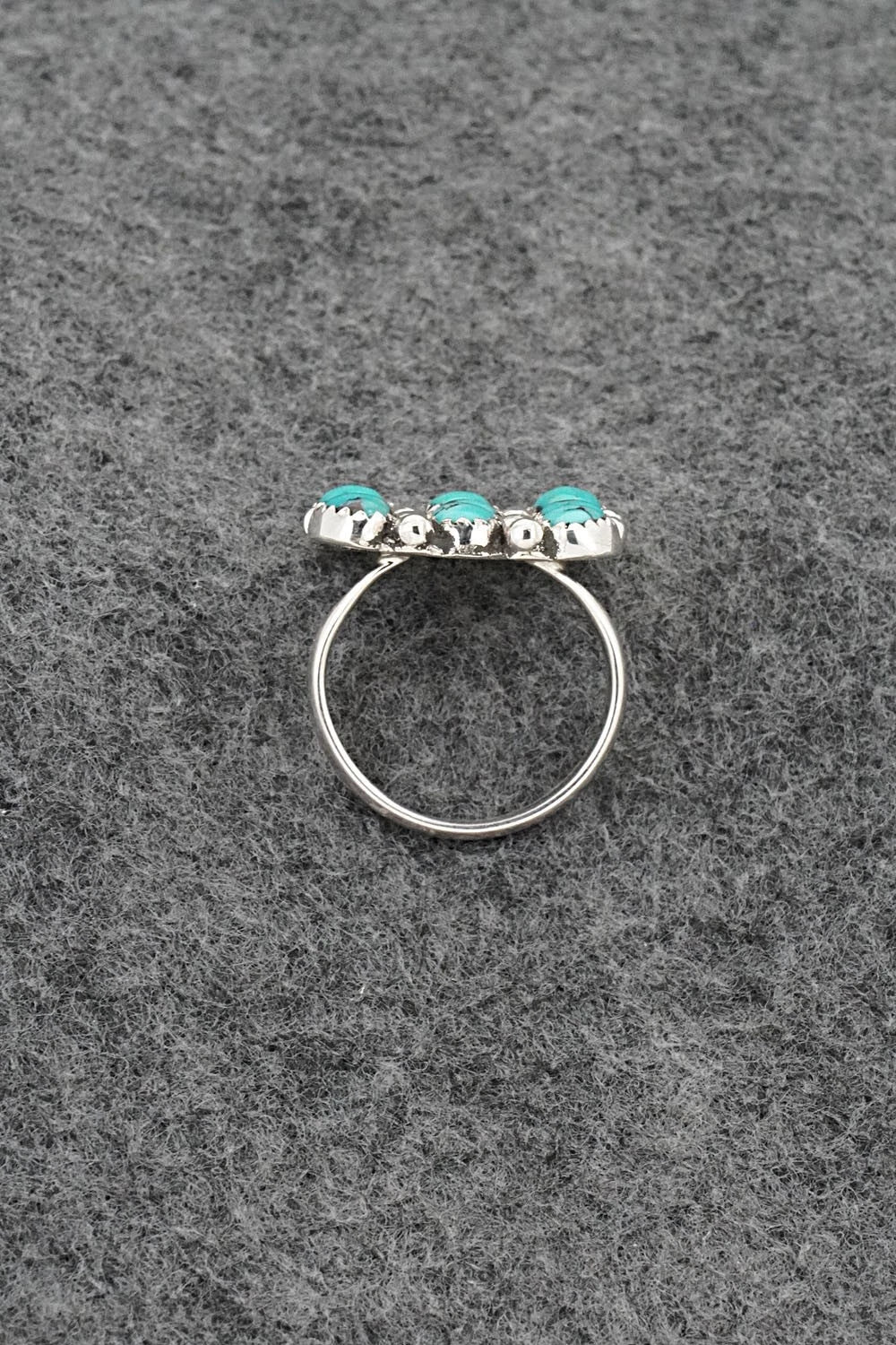 Turquoise & Sterling Silver Ring - Priscilla Reeder - Size 7.5