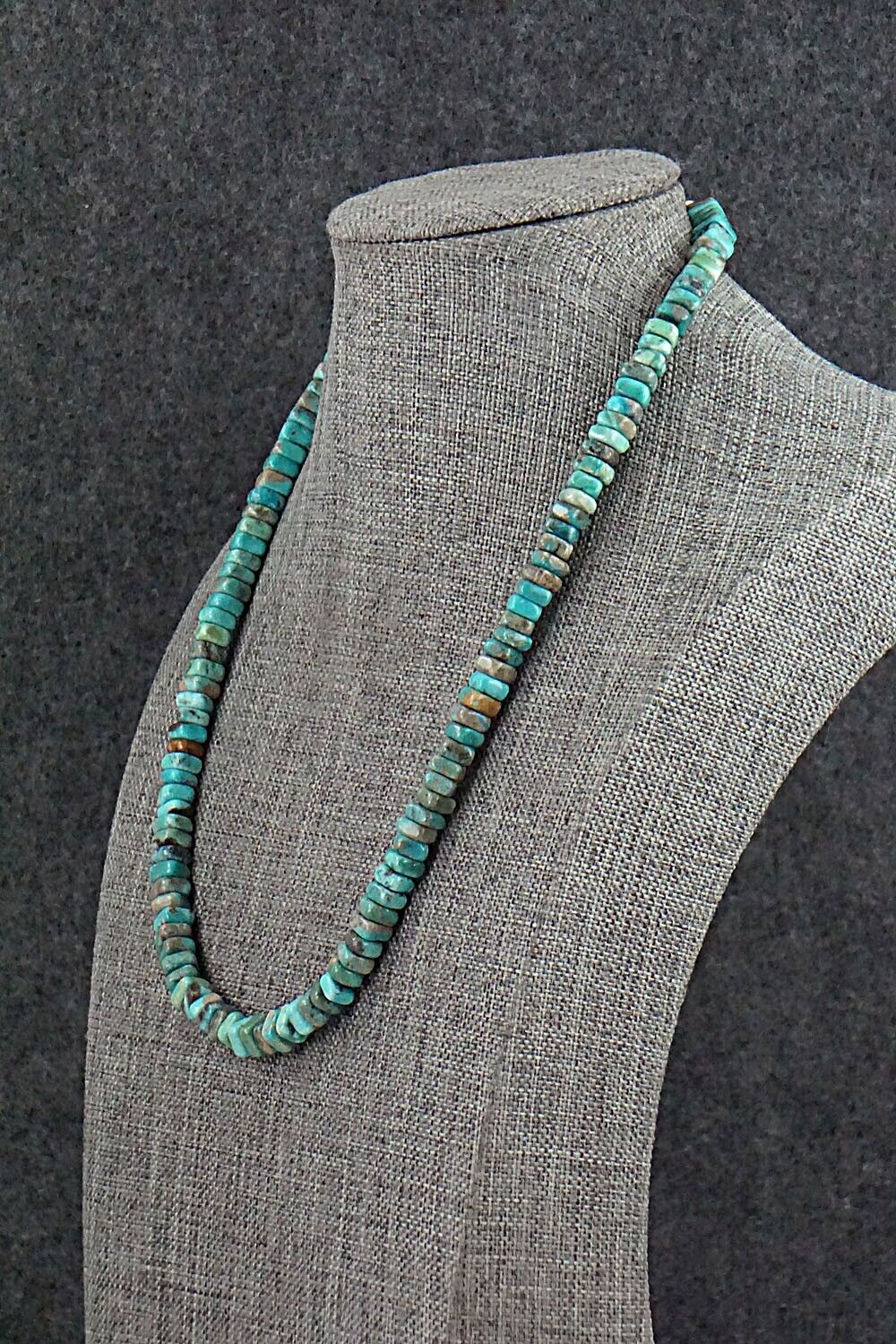 Turquoise & Sterling Silver Necklace 18" - Doreen Jake