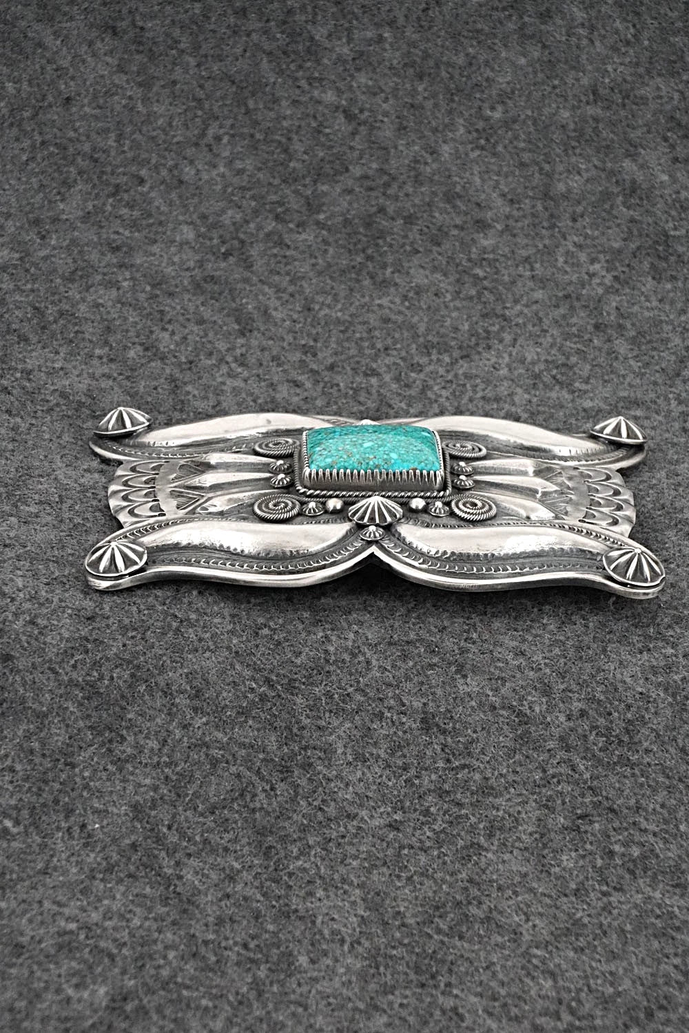 Turquoise & Sterling Silver Belt Buckle - Delbert Gordon